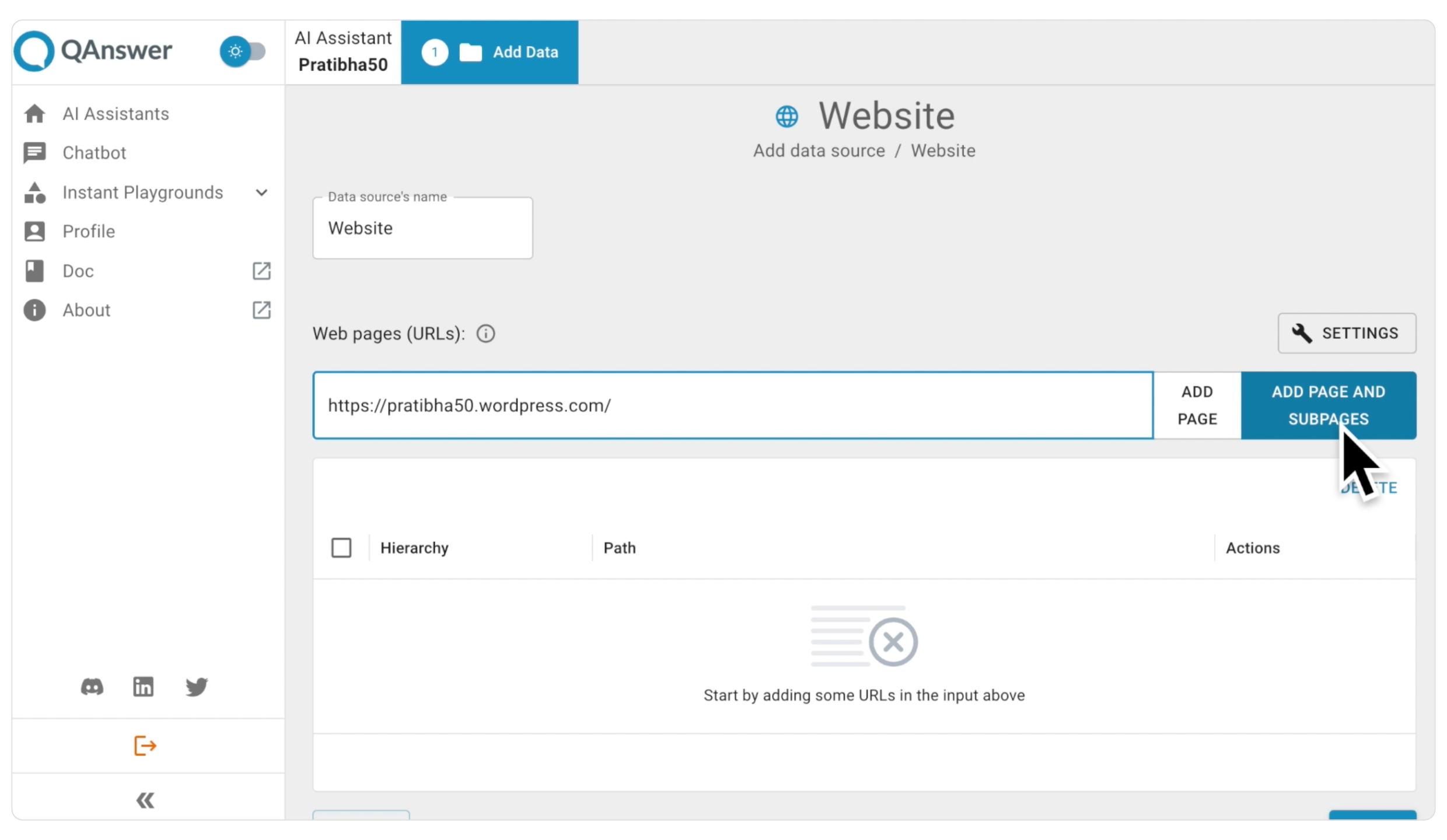 Step5_Add you WordPress website URLs